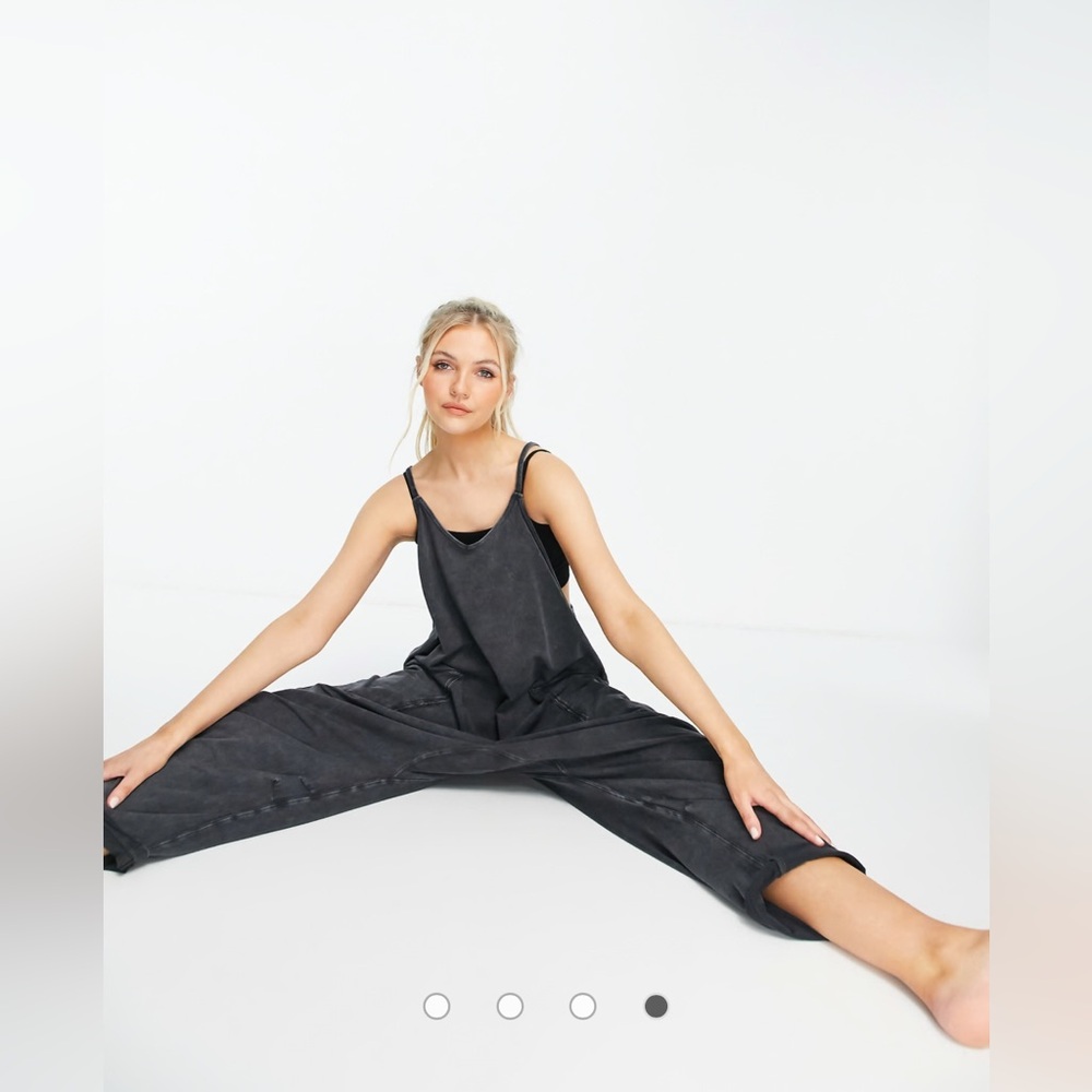 Free People Black Spaghetti Strap Jumpsuit